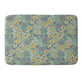 Pimlada Phuapradit Ditsy Floral Blue Green Memory Foam Bath Mat
