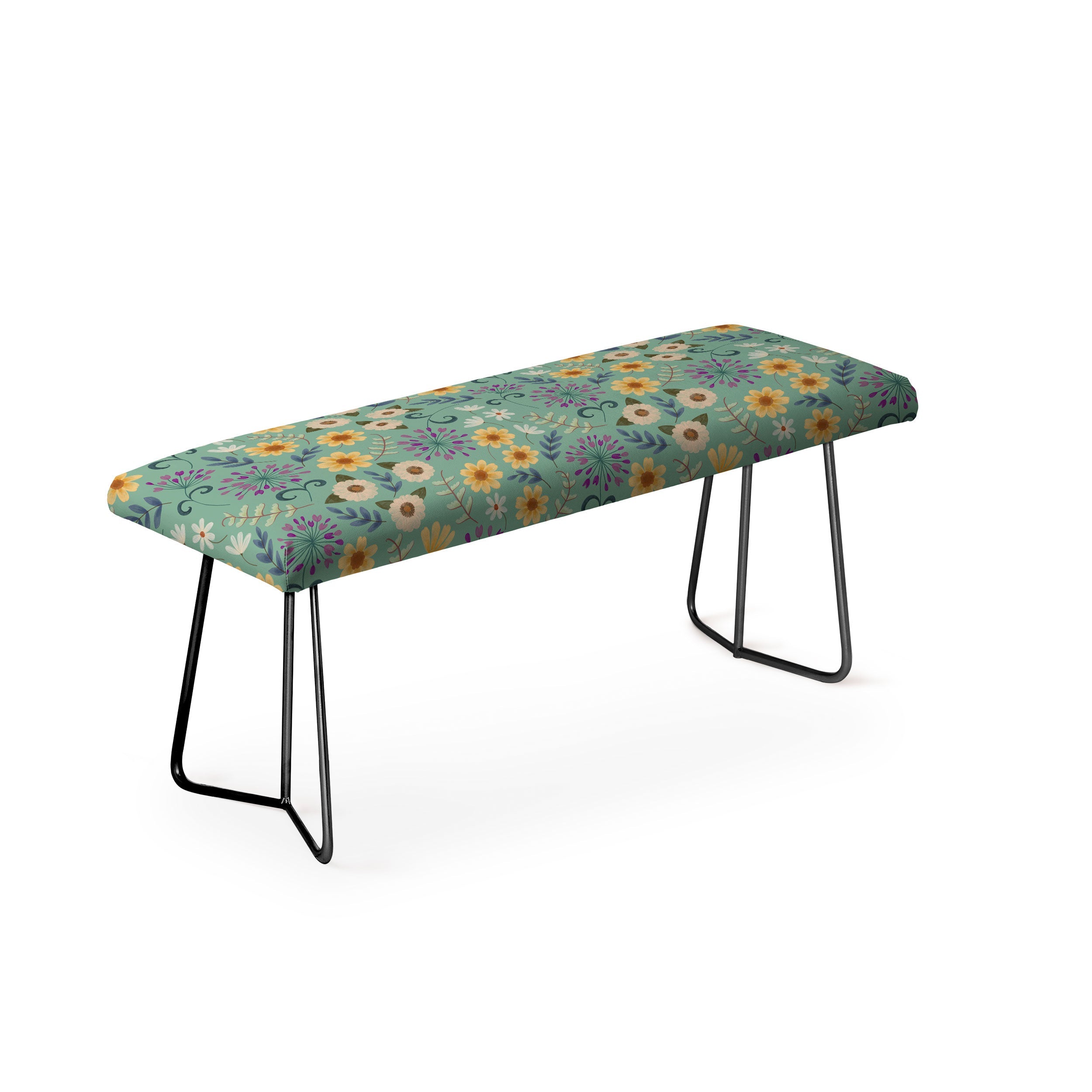 Pimlada Phuapradit Ditsy Floral Blue Green Bench