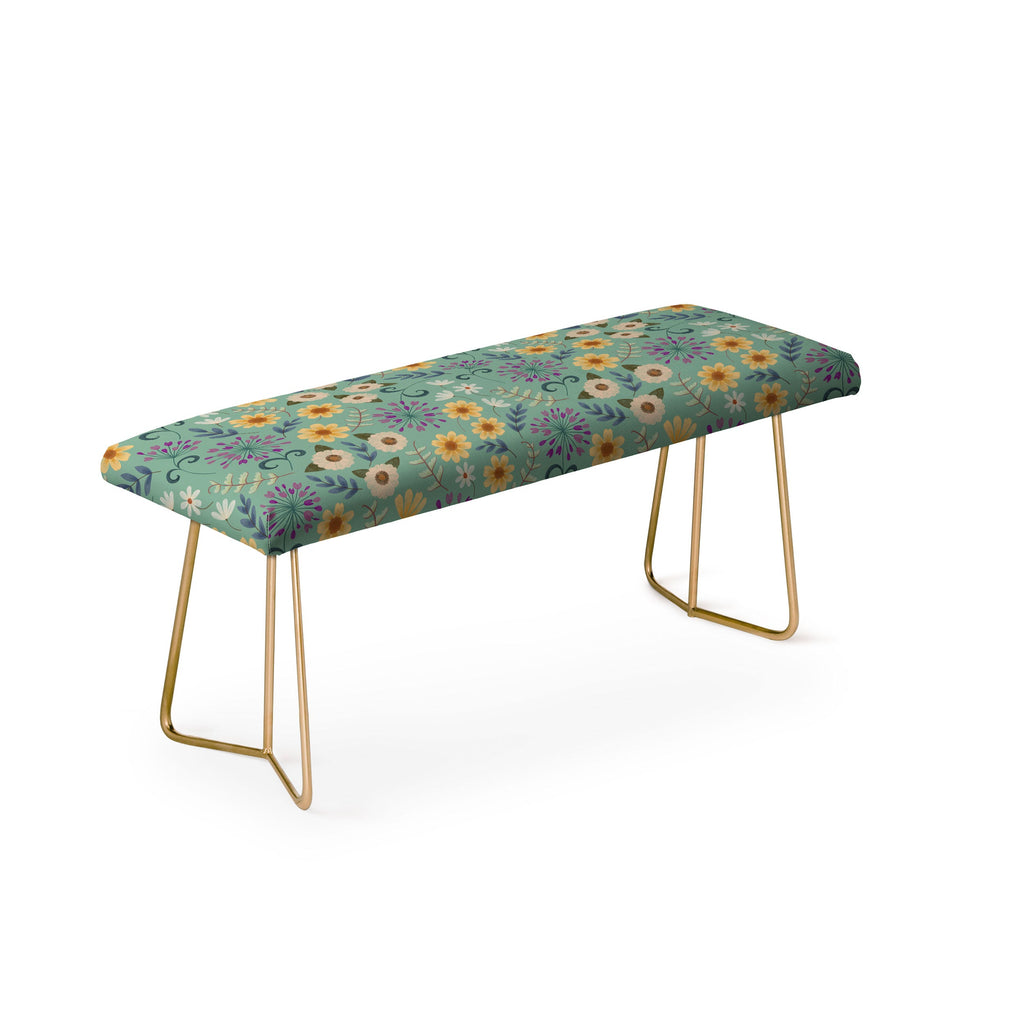 Pimlada Phuapradit Ditsy Floral Blue Green Bench