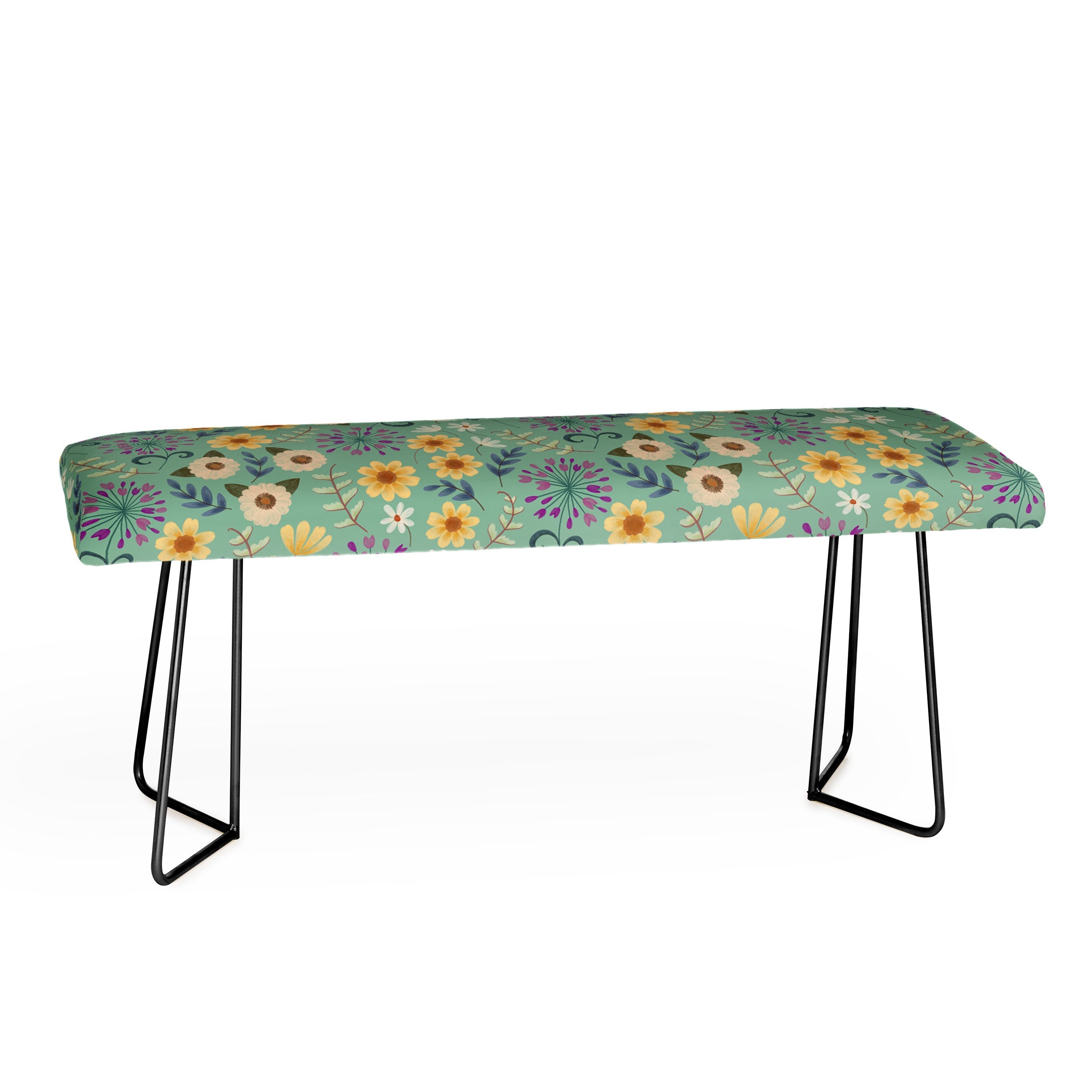 Pimlada Phuapradit Ditsy Floral Blue Green Bench