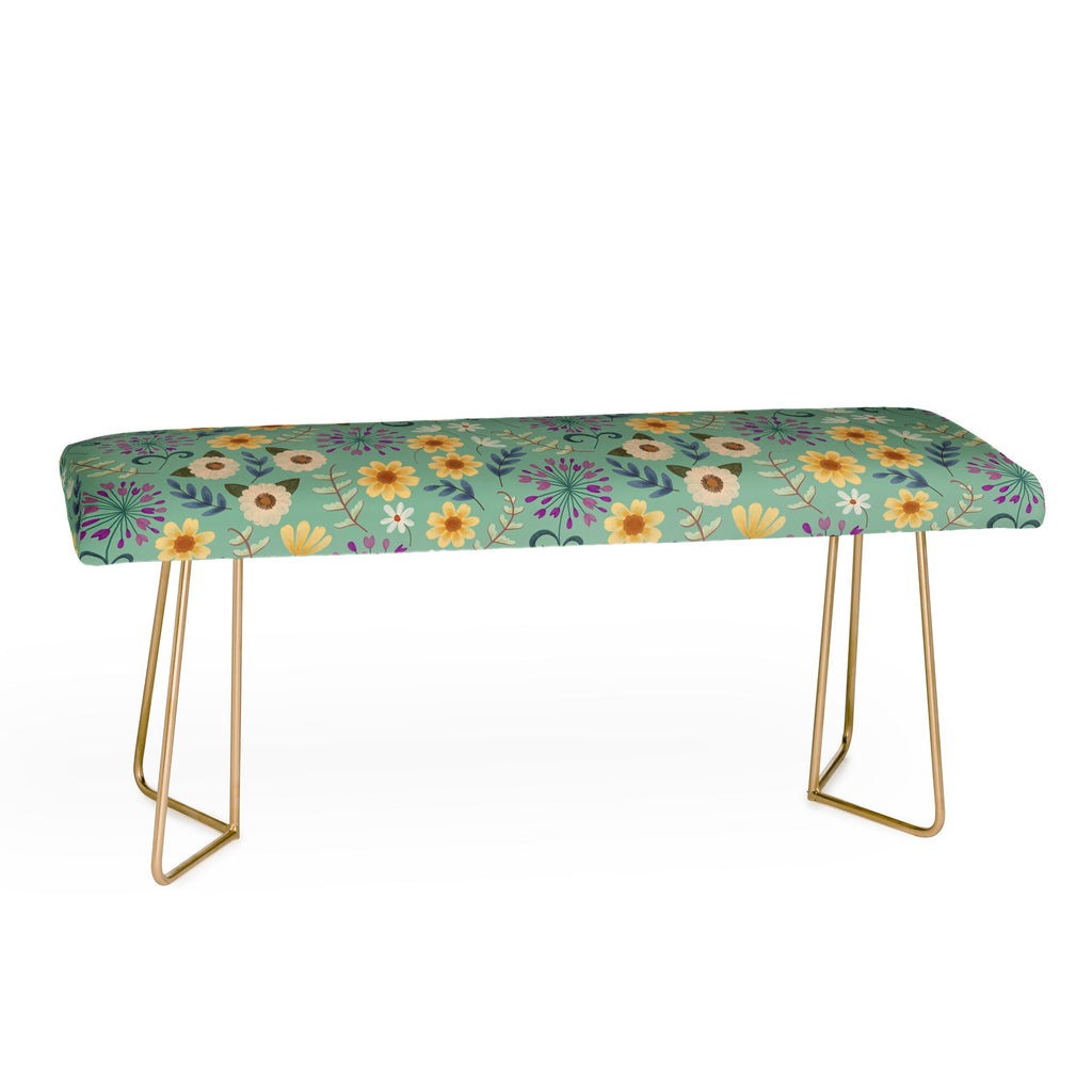 Pimlada Phuapradit Ditsy Floral Blue Green Bench
