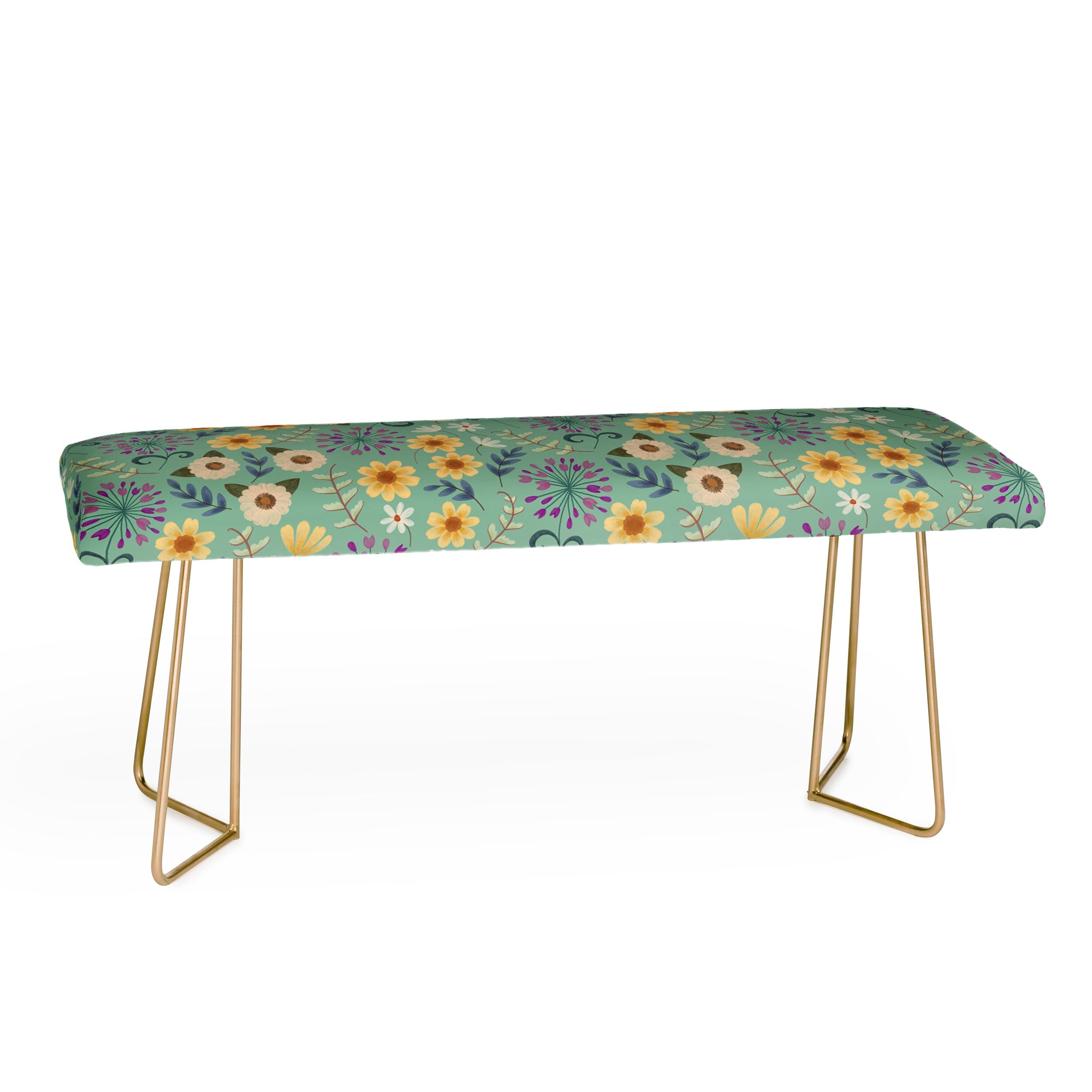 Pimlada Phuapradit Ditsy Floral Blue Green Bench