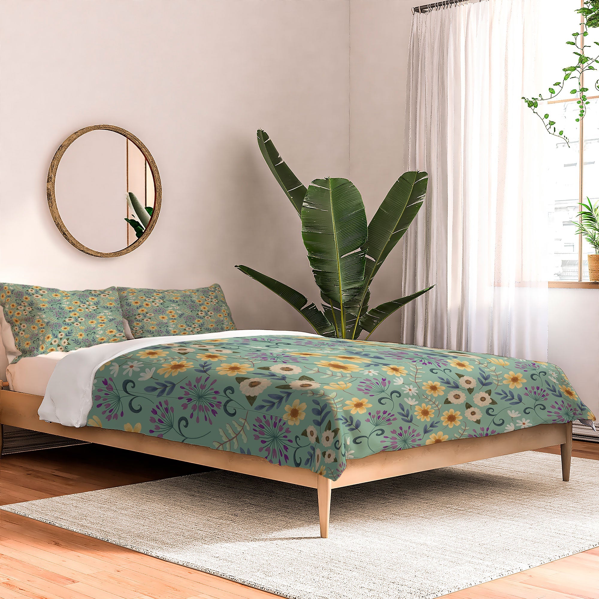 Pimlada Phuapradit Ditsy Floral Blue Green Comforter