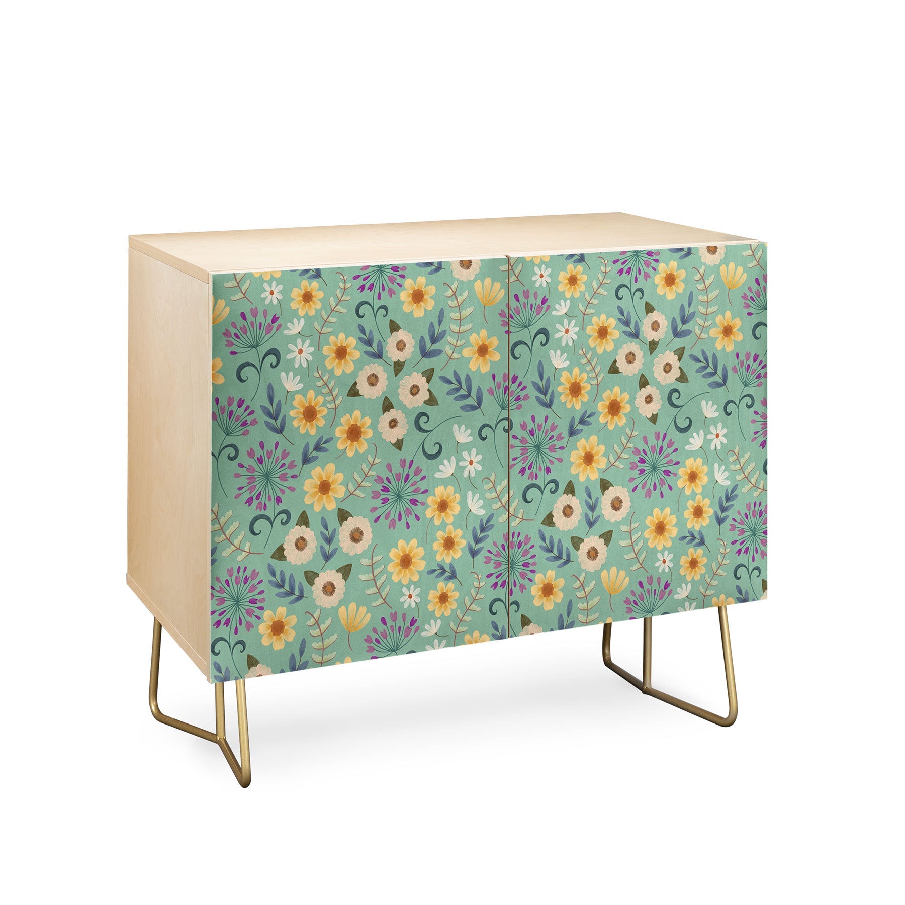 Pimlada Phuapradit Ditsy Floral Blue Green Credenza