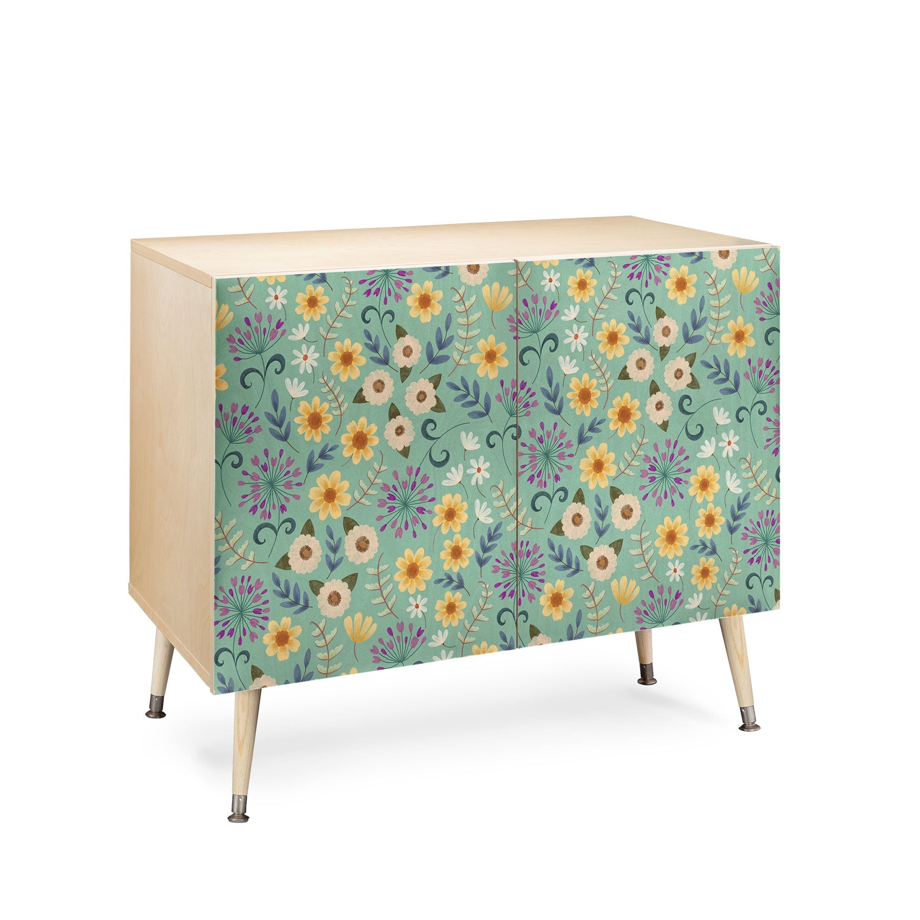 Pimlada Phuapradit Ditsy Floral Blue Green Credenza