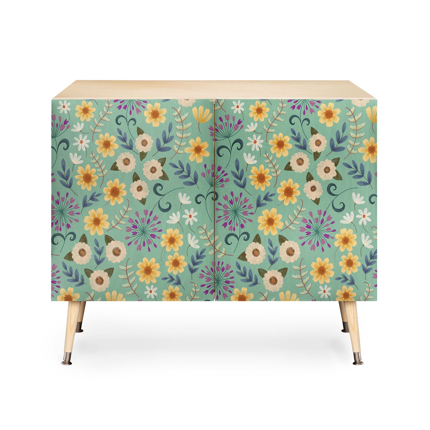 Pimlada Phuapradit Ditsy Floral Blue Green Credenza