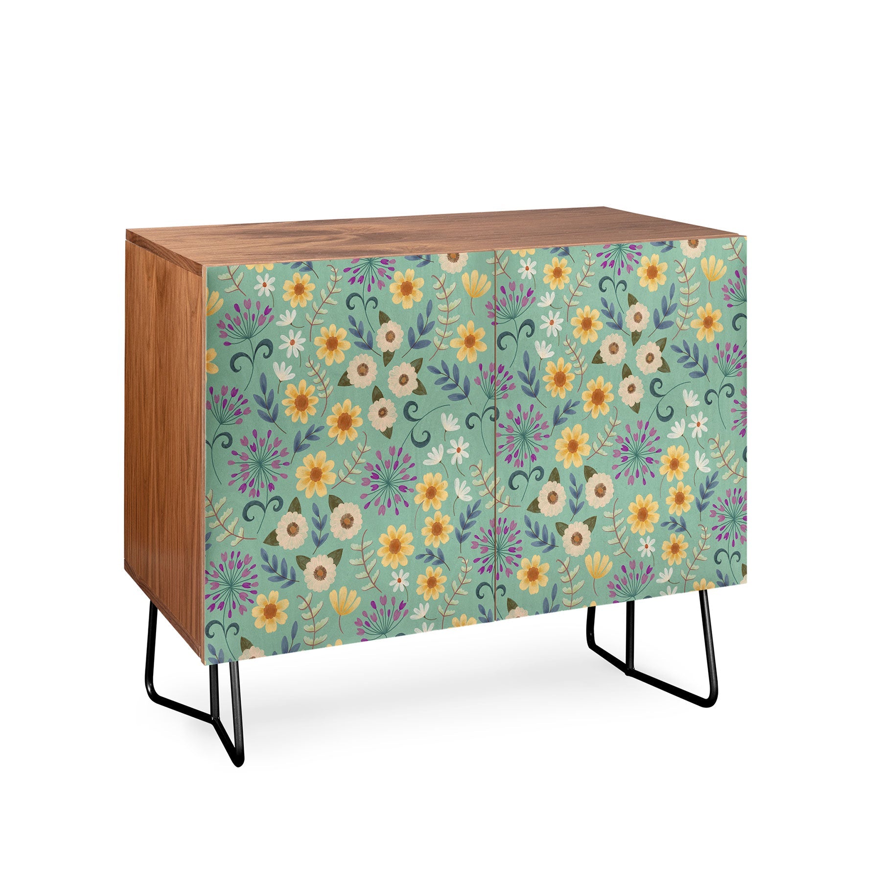 Pimlada Phuapradit Ditsy Floral Blue Green Credenza