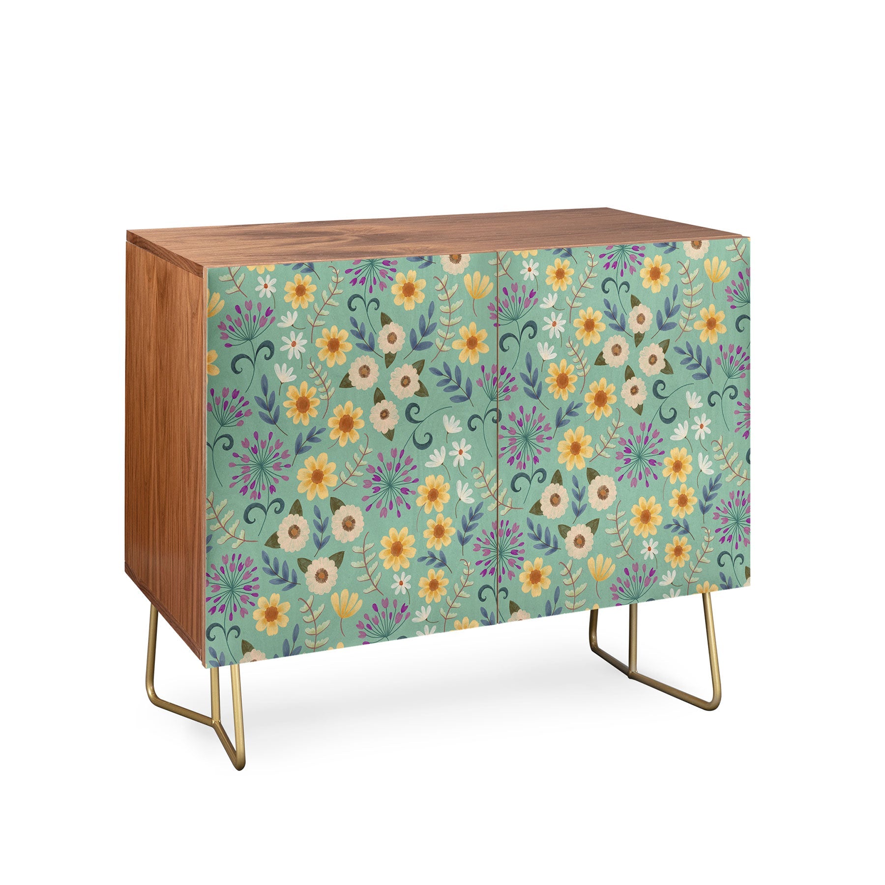 Pimlada Phuapradit Ditsy Floral Blue Green Credenza