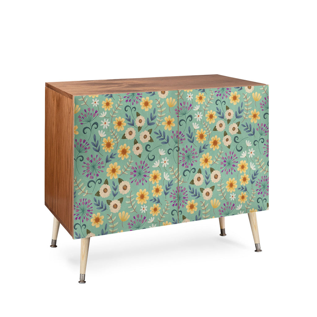 Pimlada Phuapradit Ditsy Floral Blue Green Credenza