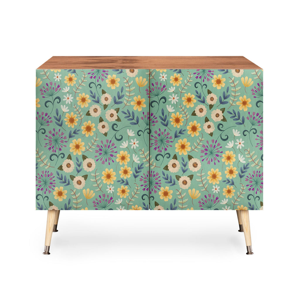 Pimlada Phuapradit Ditsy Floral Blue Green Credenza