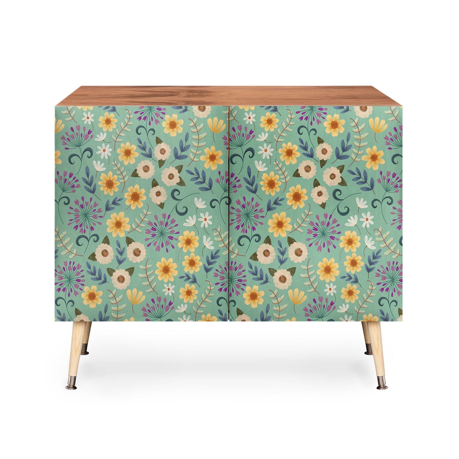 Pimlada Phuapradit Ditsy Floral Blue Green Credenza
