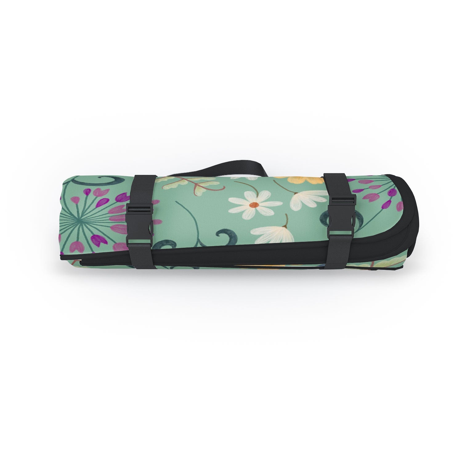 Pimlada Phuapradit Ditsy Floral Blue Green Picnic Blanket