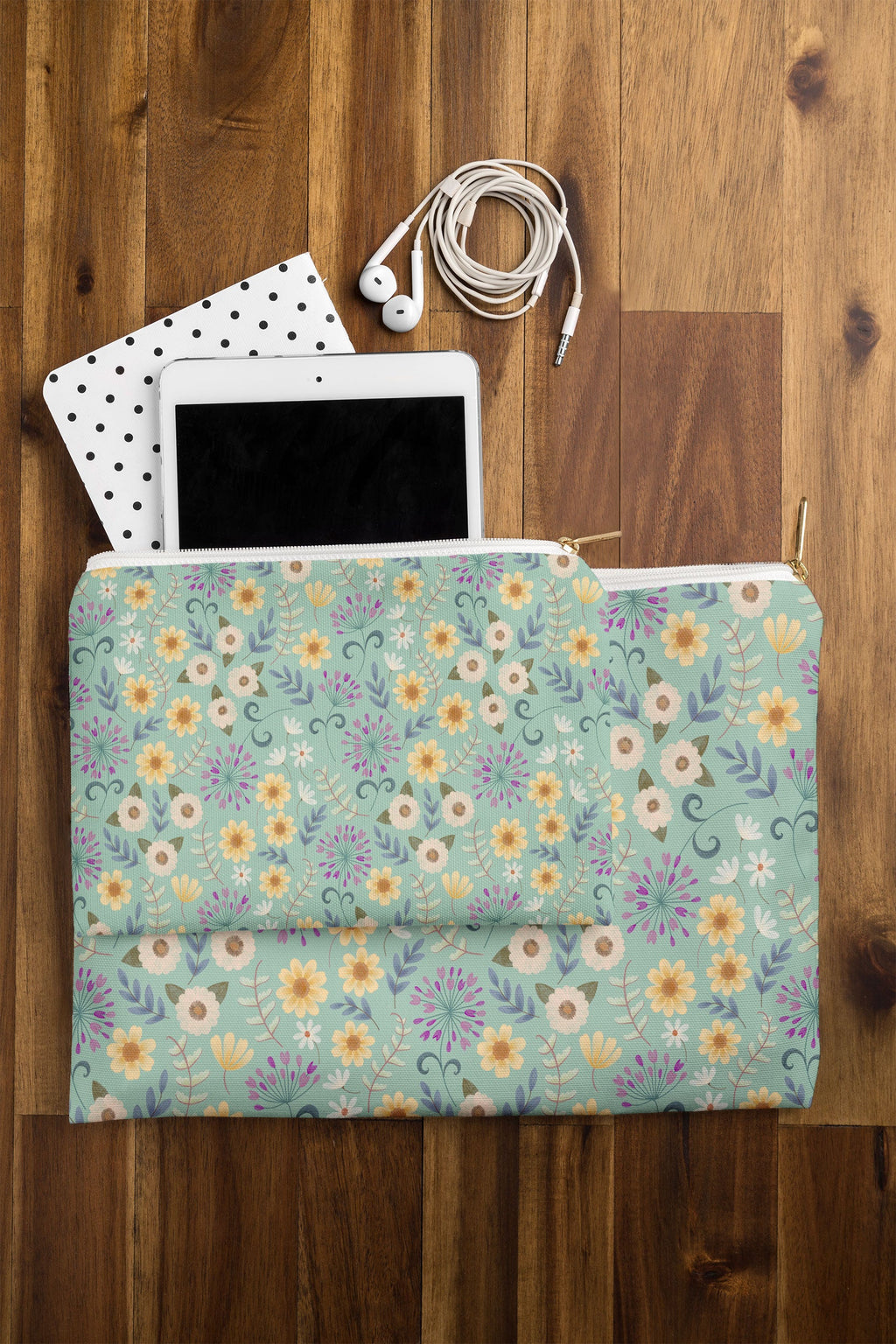 Pimlada Phuapradit Ditsy Floral Blue Green Pouch