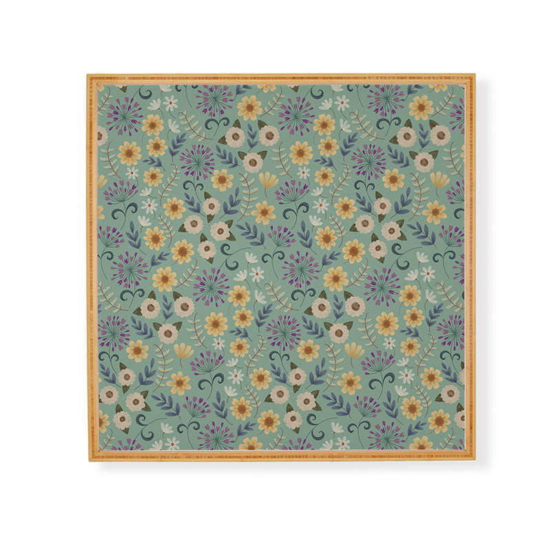 Pimlada Phuapradit Ditsy Floral Blue Green Framed Wall Art