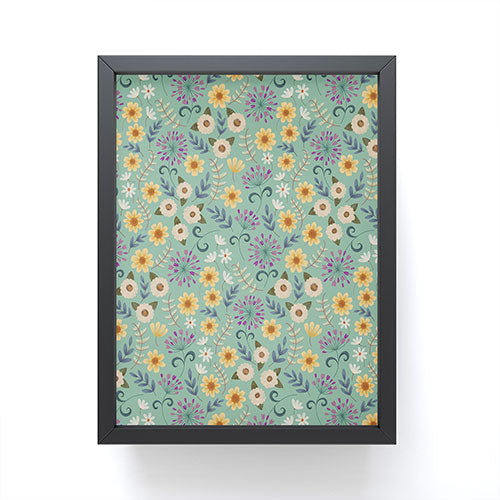 Pimlada Phuapradit Ditsy Floral Blue Green Framed Mini Art Print