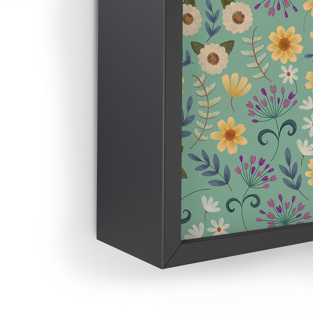 Pimlada Phuapradit Ditsy Floral Blue Green Framed Mini Art Print