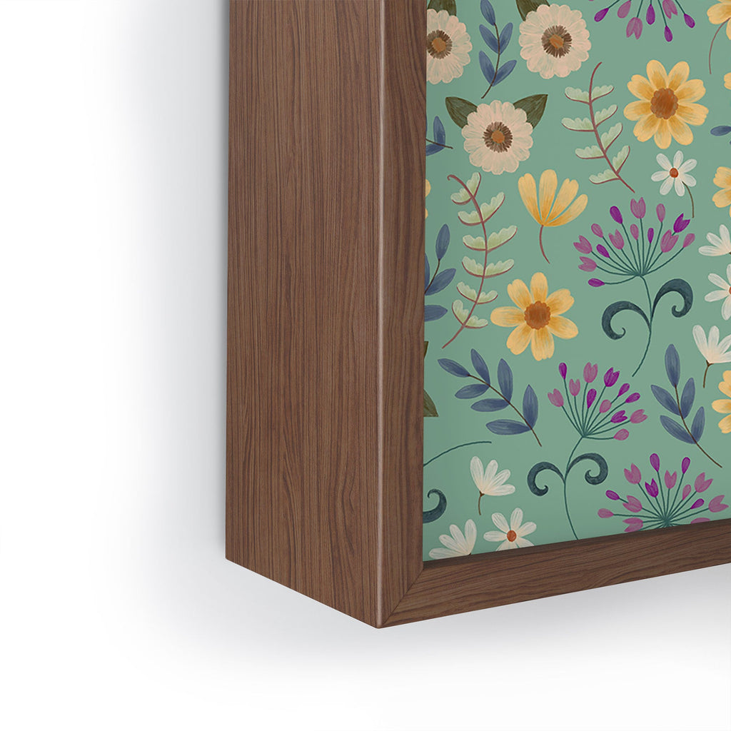 Pimlada Phuapradit Ditsy Floral Blue Green Framed Mini Art Print