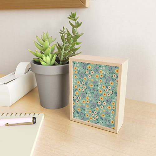 Pimlada Phuapradit Ditsy Floral Blue Green Framed Mini Art Print