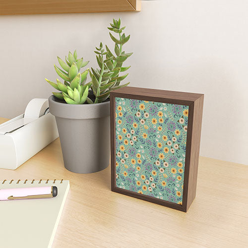 Pimlada Phuapradit Ditsy Floral Blue Green Framed Mini Art Print