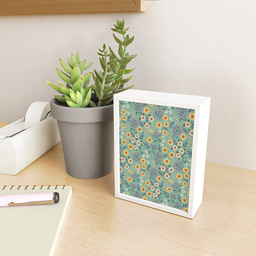 Pimlada Phuapradit Ditsy Floral Blue Green Framed Mini Art Print