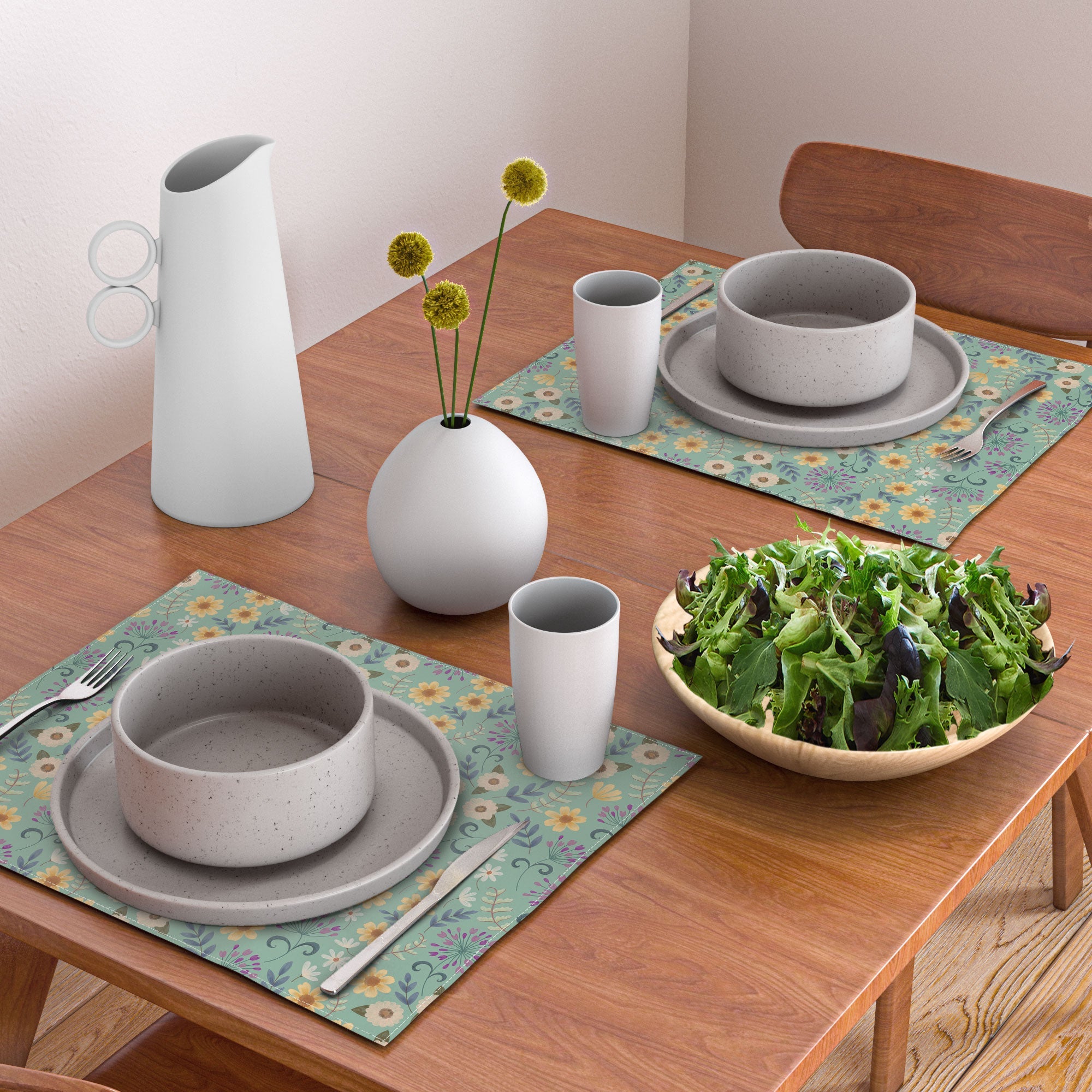 Pimlada Phuapradit Ditsy Floral Blue Green Placemat