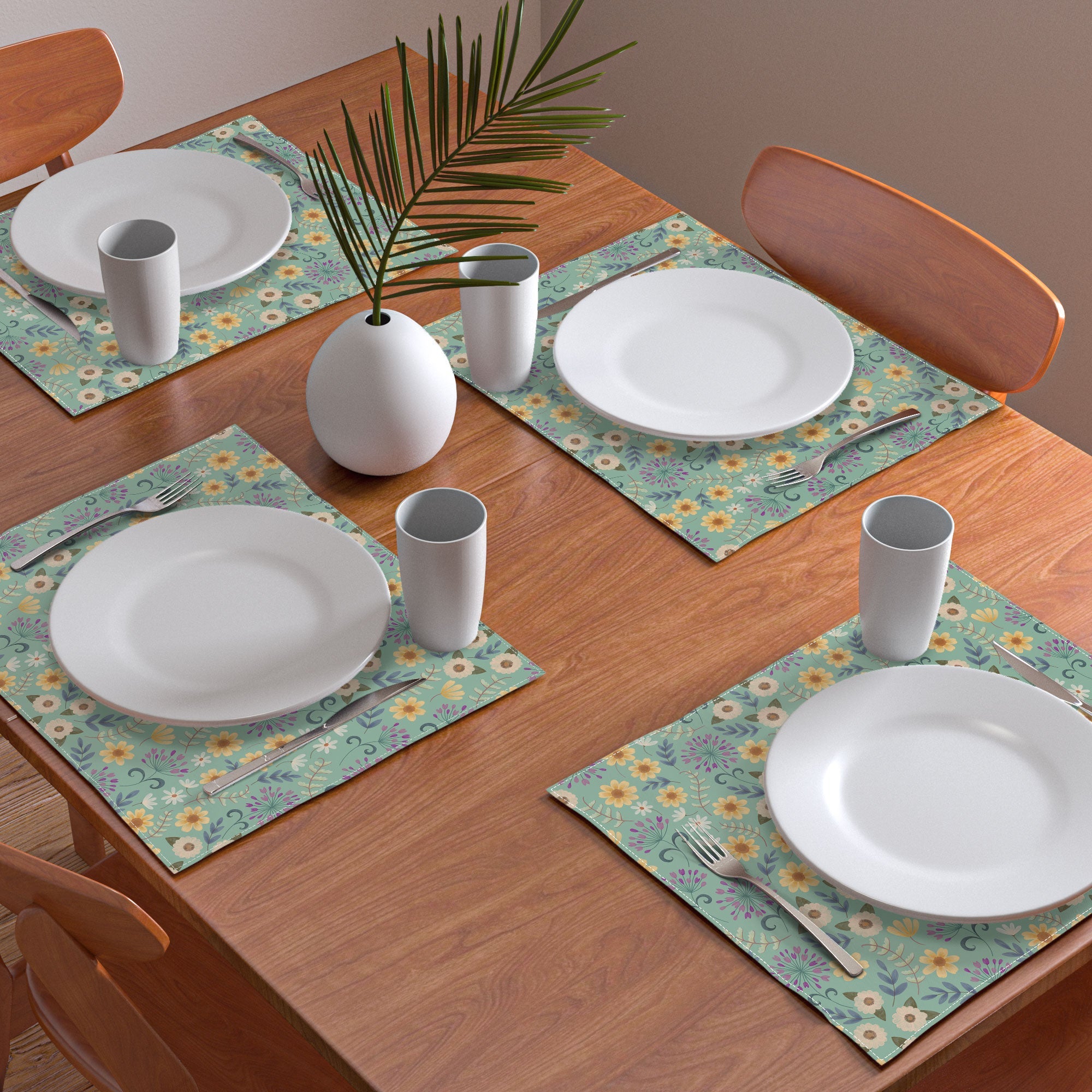 Pimlada Phuapradit Ditsy Floral Blue Green Placemat