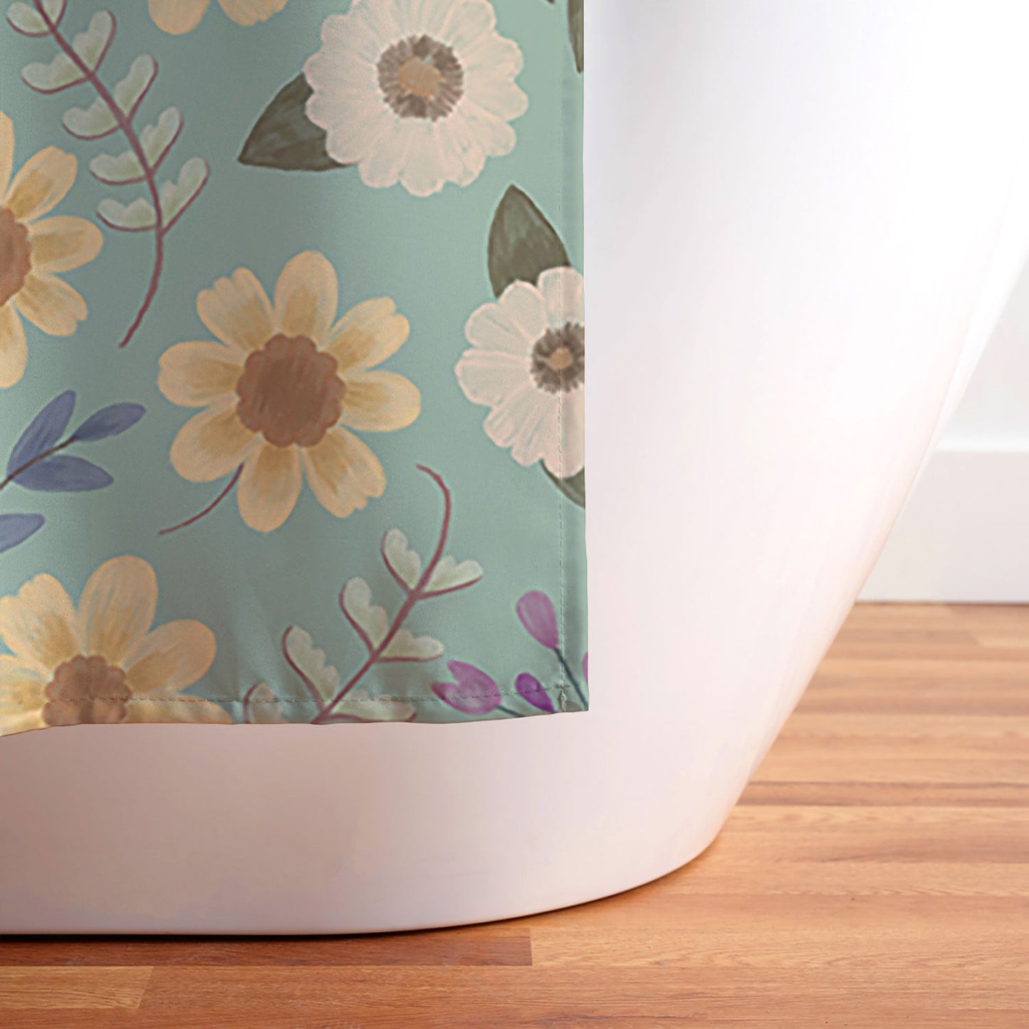 Pimlada Phuapradit Ditsy Floral Blue Green Shower Curtain