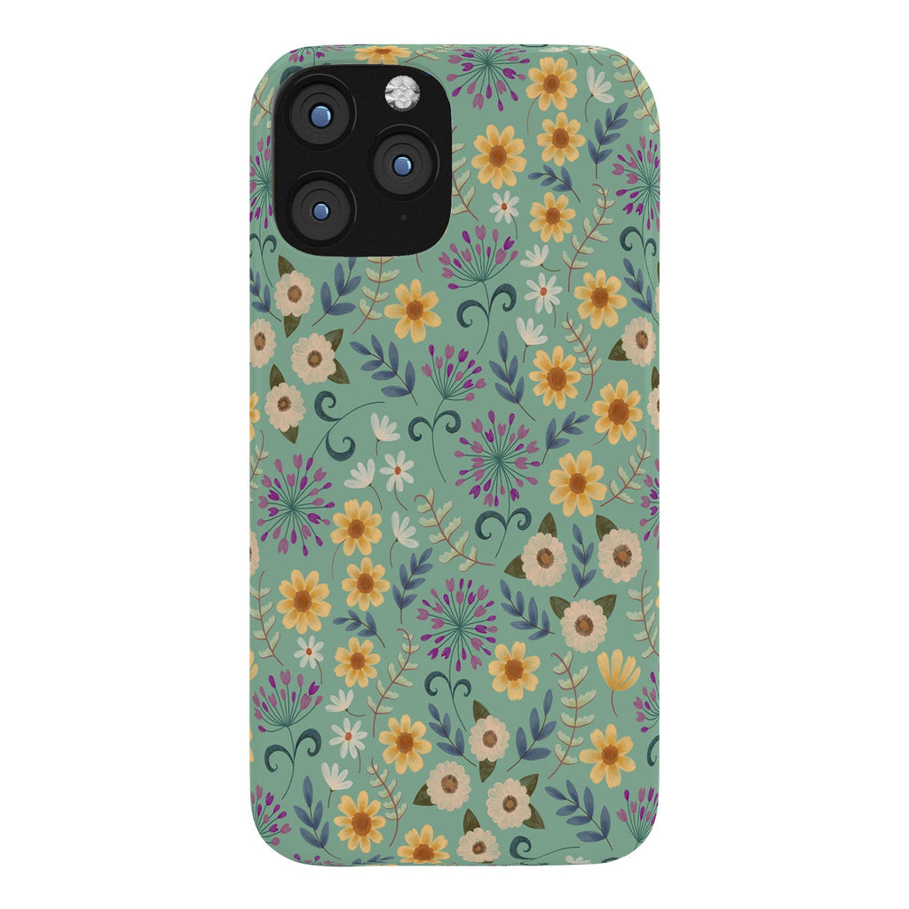 Pimlada Phuapradit Ditsy Floral Blue Green Phone Case