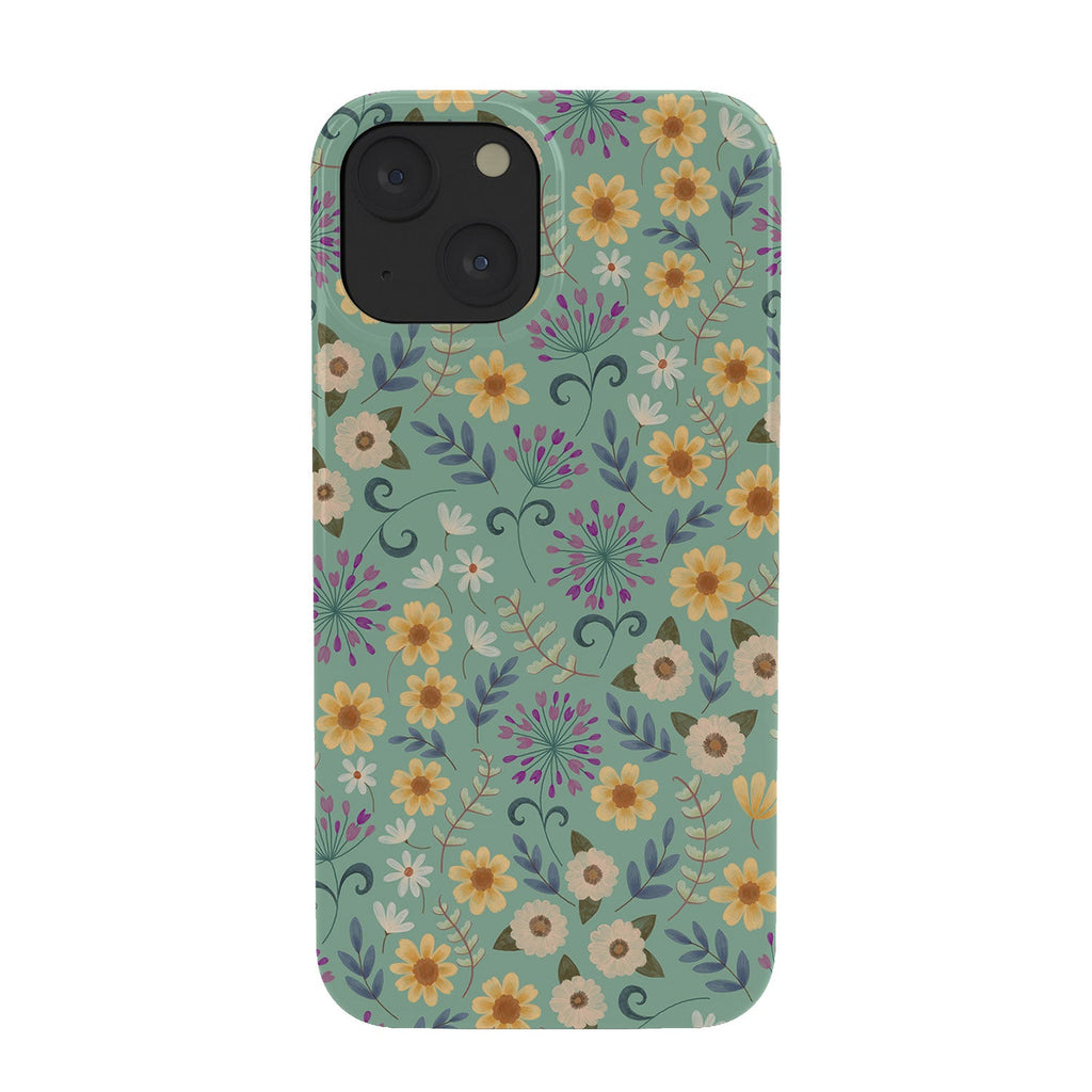 Pimlada Phuapradit Ditsy Floral Blue Green Phone Case
