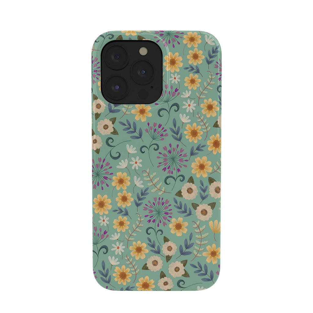 Pimlada Phuapradit Ditsy Floral Blue Green Phone Case