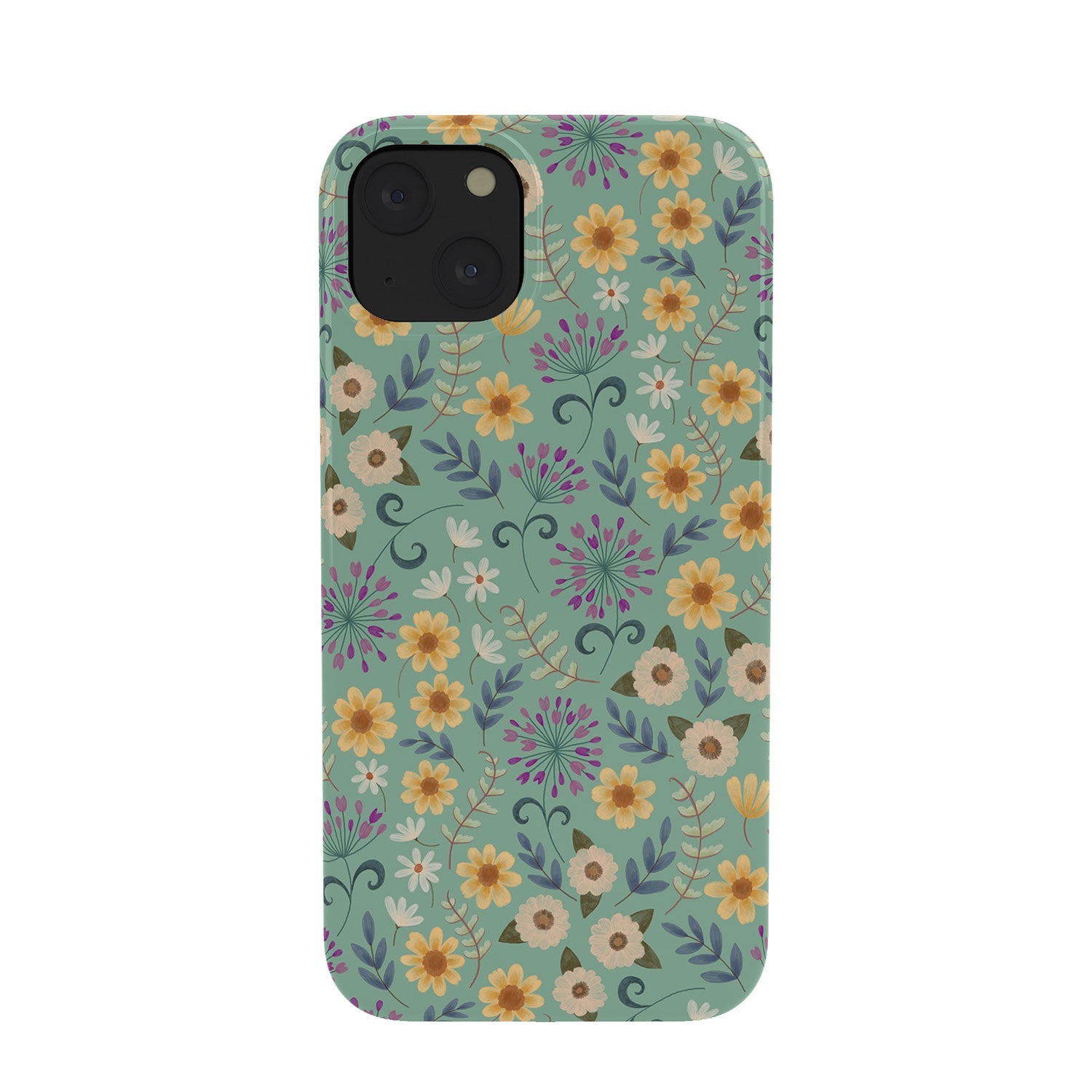Pimlada Phuapradit Ditsy Floral Blue Green Phone Case
