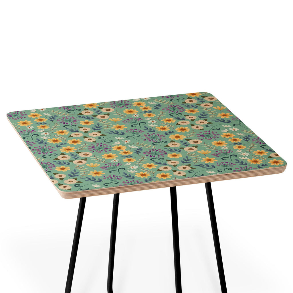 Pimlada Phuapradit Ditsy Floral Blue Green Side Table