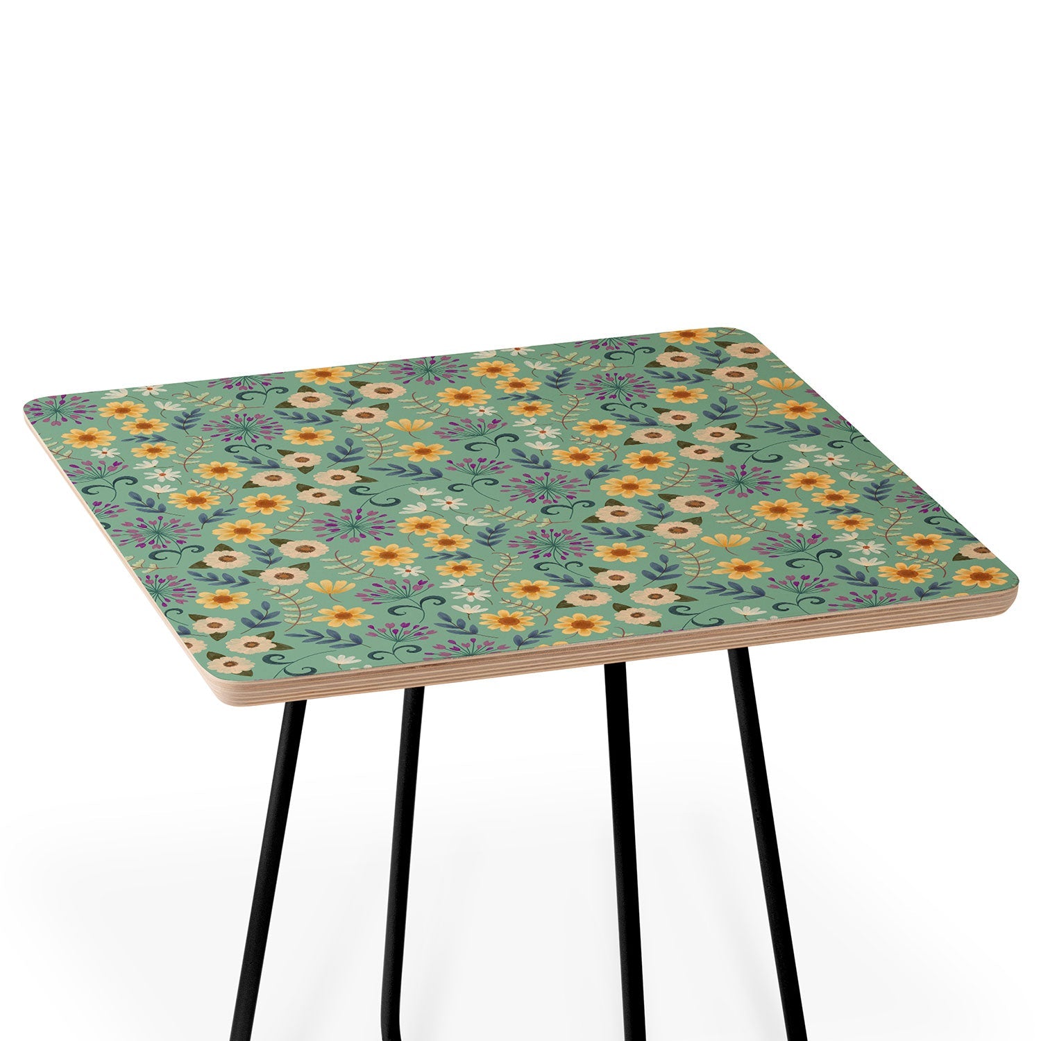 Pimlada Phuapradit Ditsy Floral Blue Green Side Table