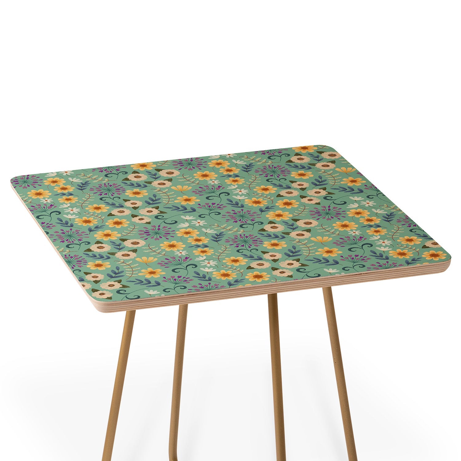 Pimlada Phuapradit Ditsy Floral Blue Green Side Table