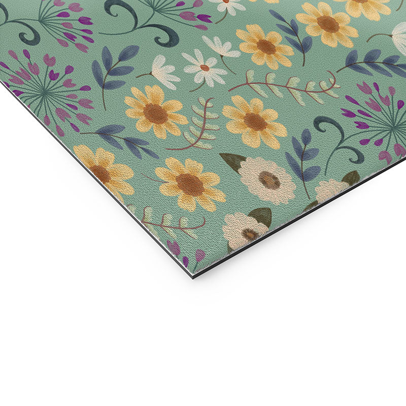 Pimlada Phuapradit Ditsy Floral Blue Green Welcome Mat