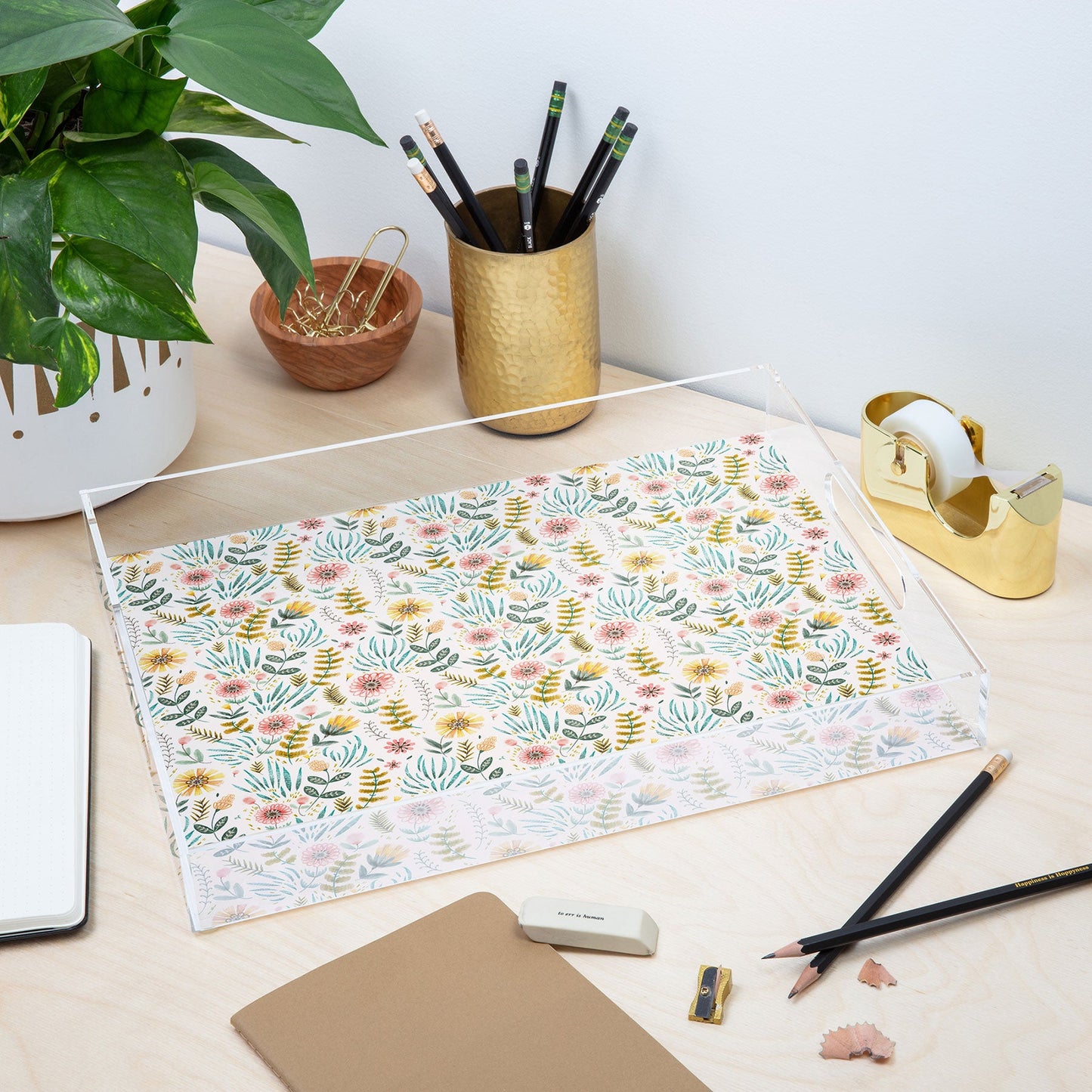 Pimlada Phuapradit Ditsy Floral field Acrylic Tray