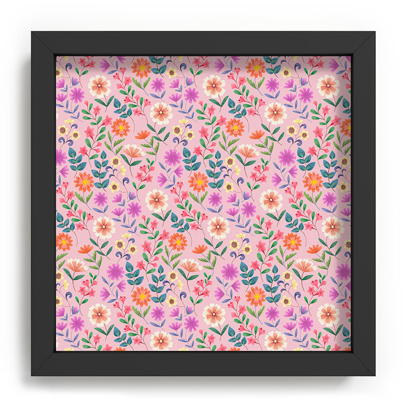 Pimlada Phuapradit Ditsy Floral Pink Recessed Framing Square