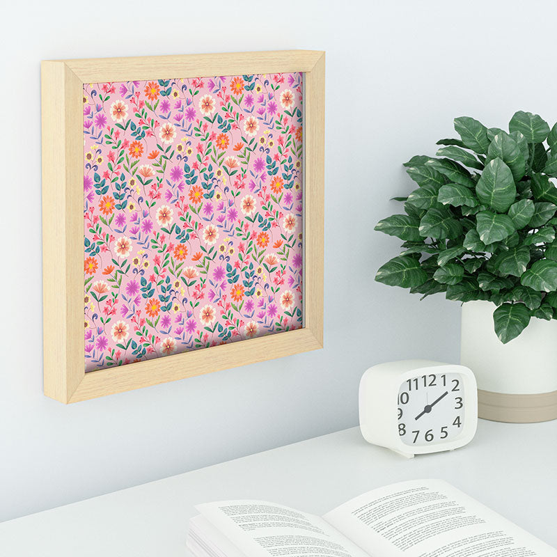 Pimlada Phuapradit Ditsy Floral Pink Recessed Framing Square