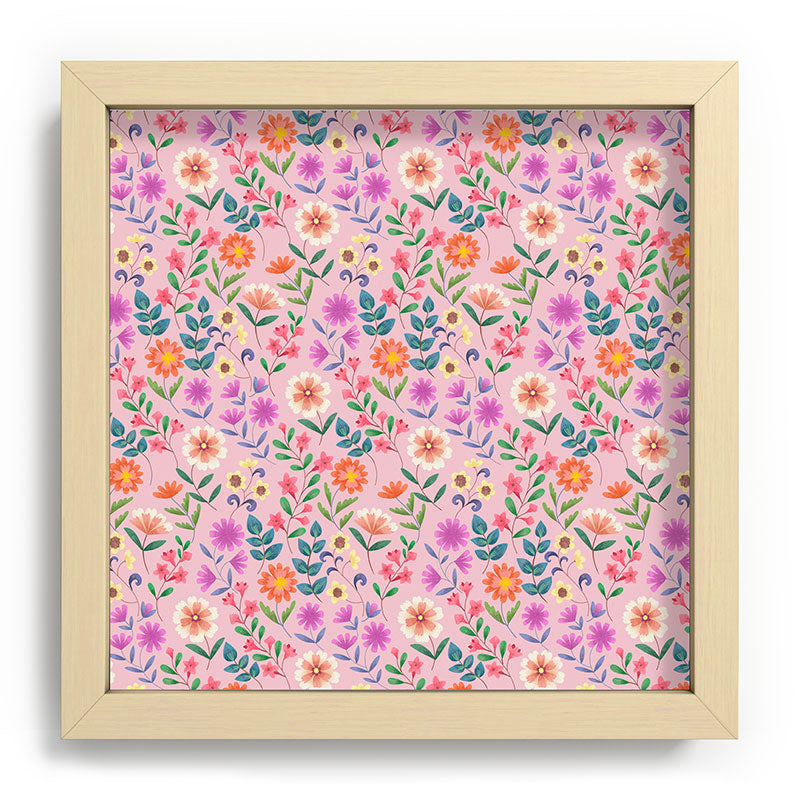 Pimlada Phuapradit Ditsy Floral Pink Recessed Framing Square