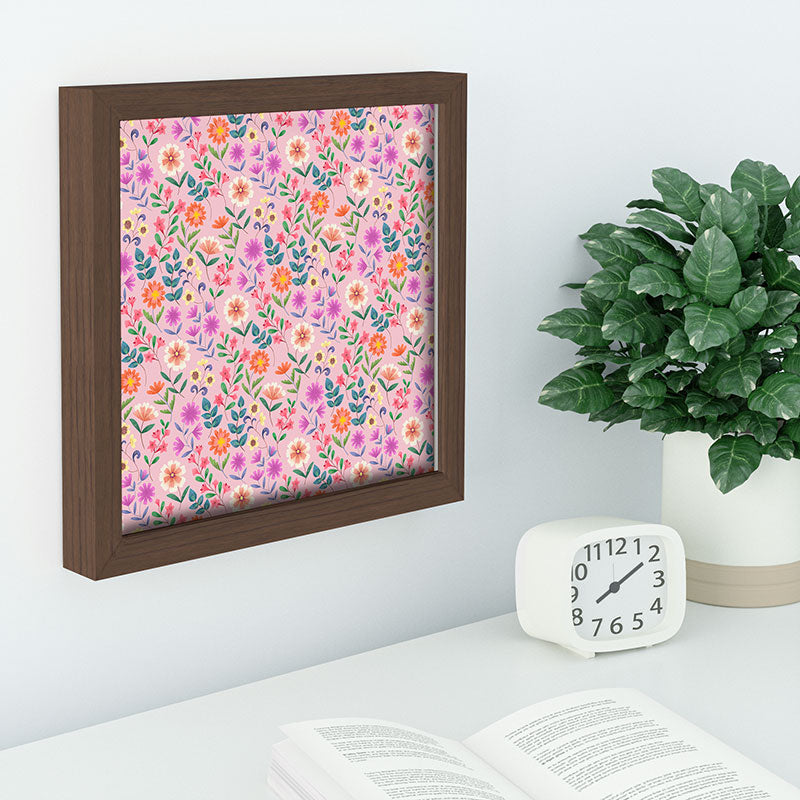 Pimlada Phuapradit Ditsy Floral Pink Recessed Framing Square