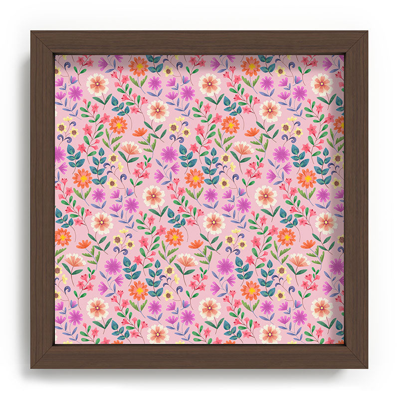 Pimlada Phuapradit Ditsy Floral Pink Recessed Framing Square