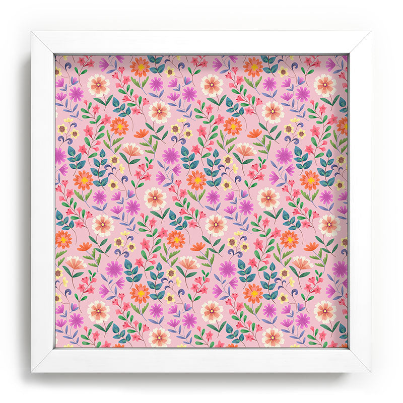 Pimlada Phuapradit Ditsy Floral Pink Recessed Framing Square