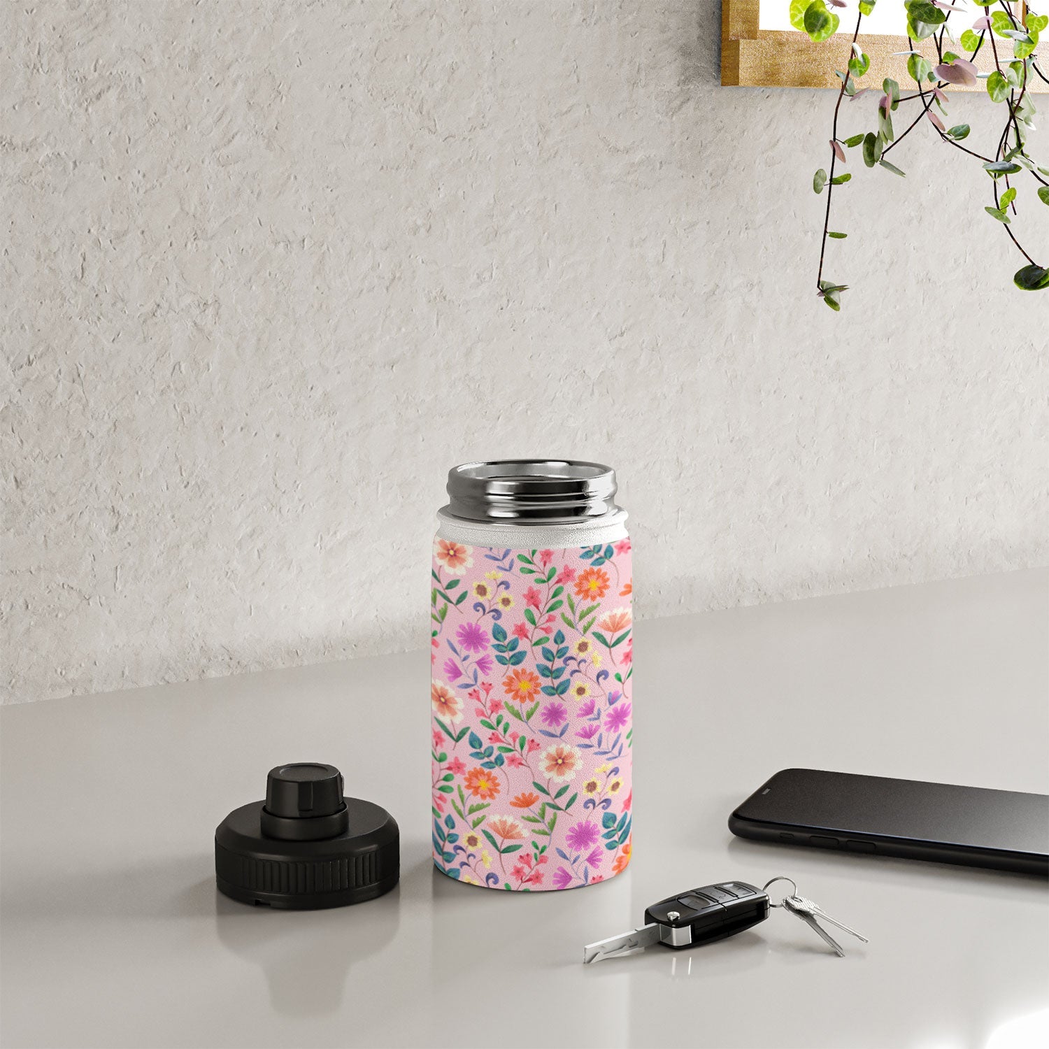 Pimlada Phuapradit Ditsy Floral Pink Water Bottle