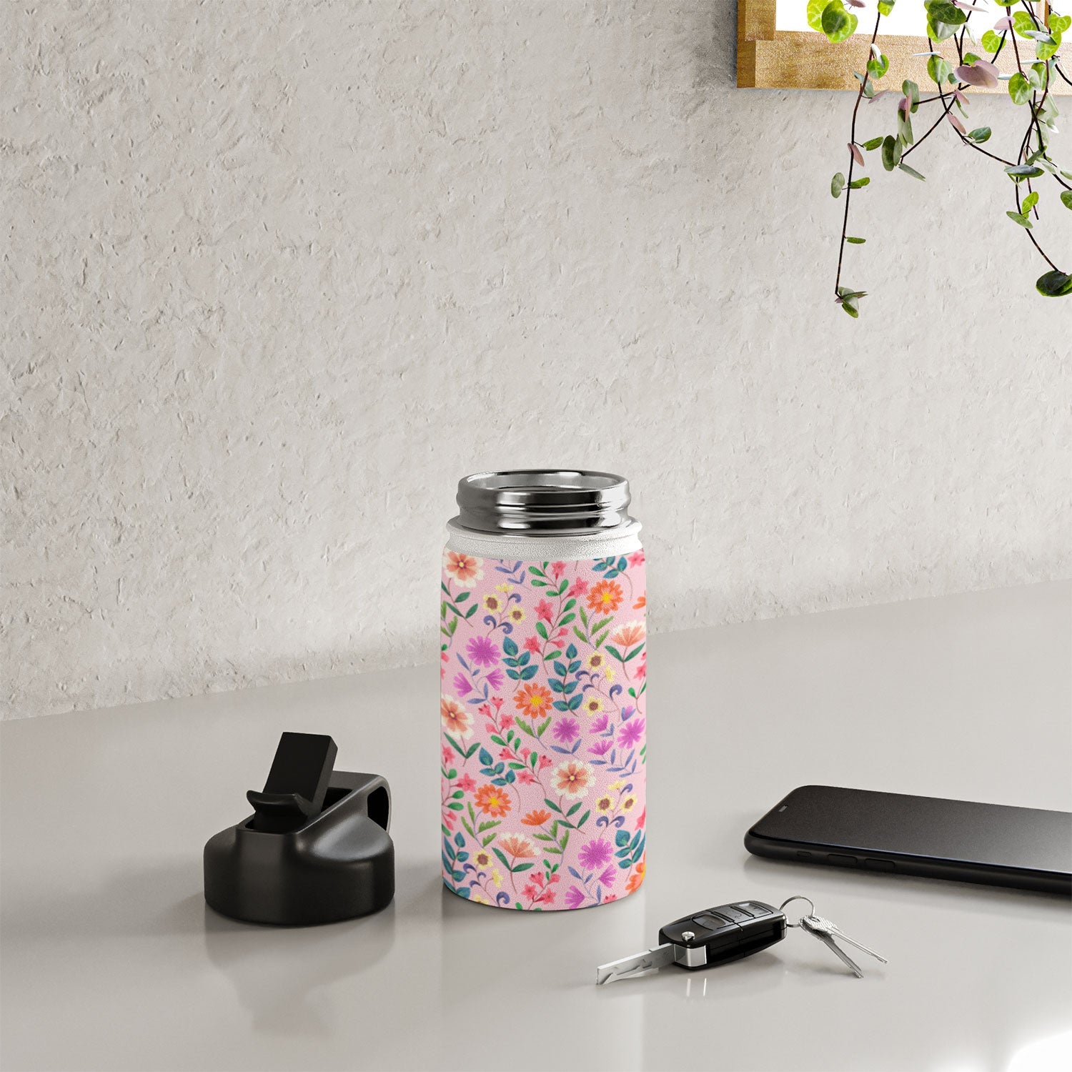 Pimlada Phuapradit Ditsy Floral Pink Water Bottle