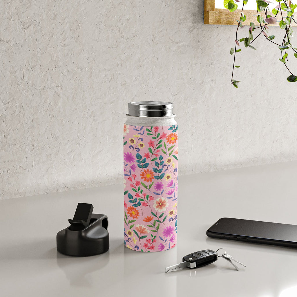 Pimlada Phuapradit Ditsy Floral Pink Water Bottle