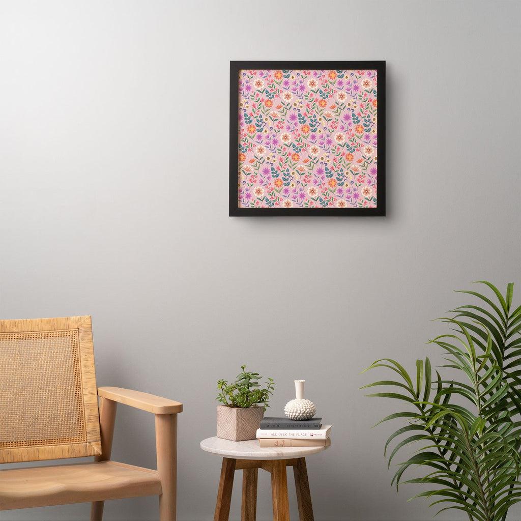 Pimlada Phuapradit Ditsy Floral Pink Framed Wall Art