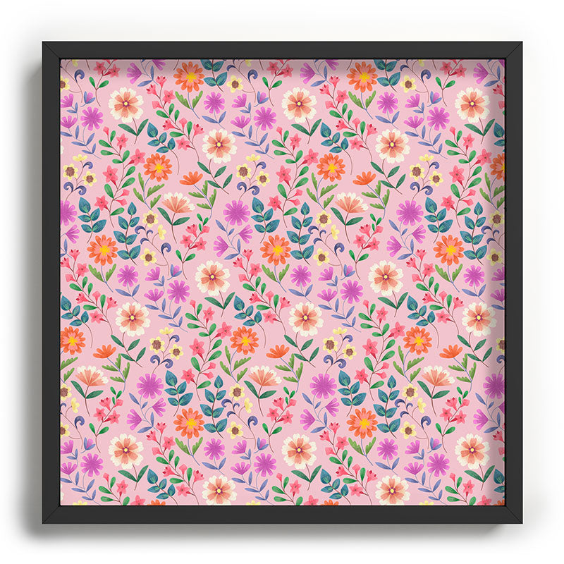 Pimlada Phuapradit Ditsy Floral Pink Recessed Framing Square