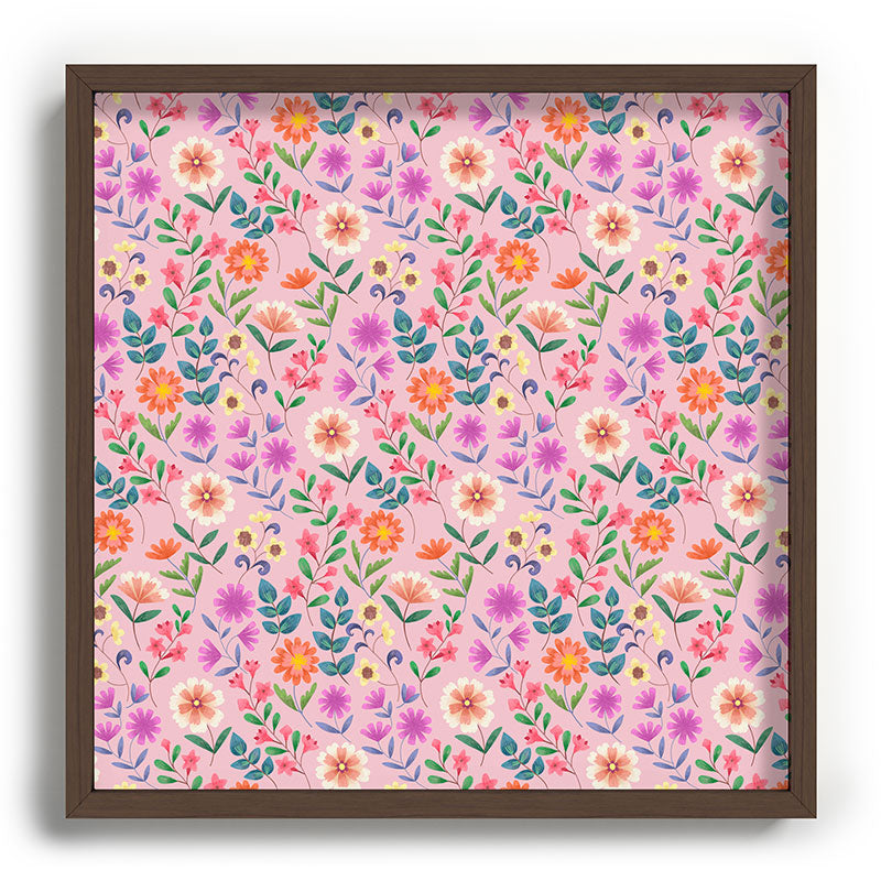 Pimlada Phuapradit Ditsy Floral Pink Recessed Framing Square