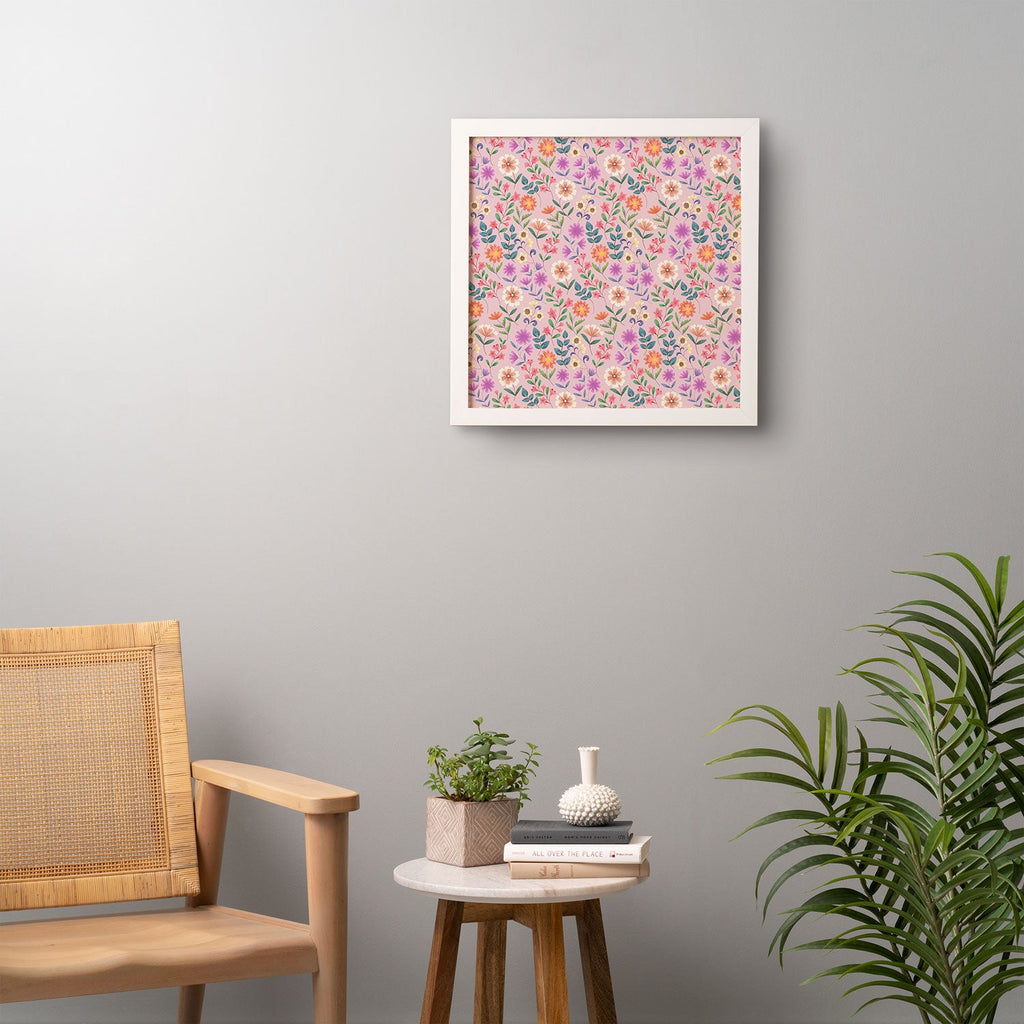 Pimlada Phuapradit Ditsy Floral Pink Framed Wall Art