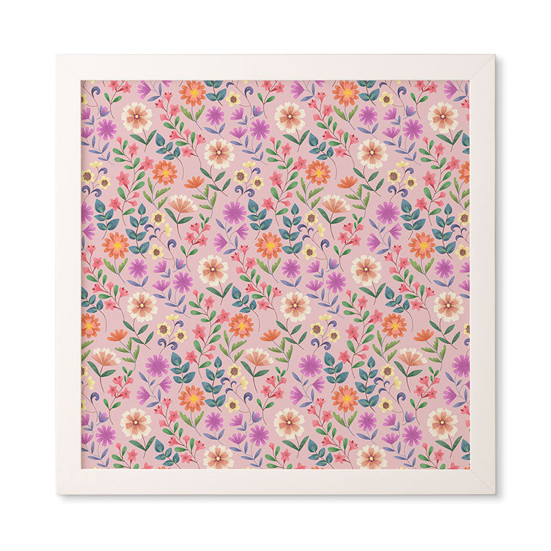 Pimlada Phuapradit Ditsy Floral Pink Framed Wall Art